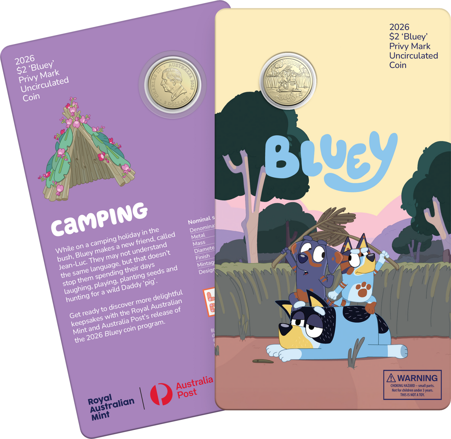 2026 $2 Bluey Camping Star Privy Mark Uncirculated Coin