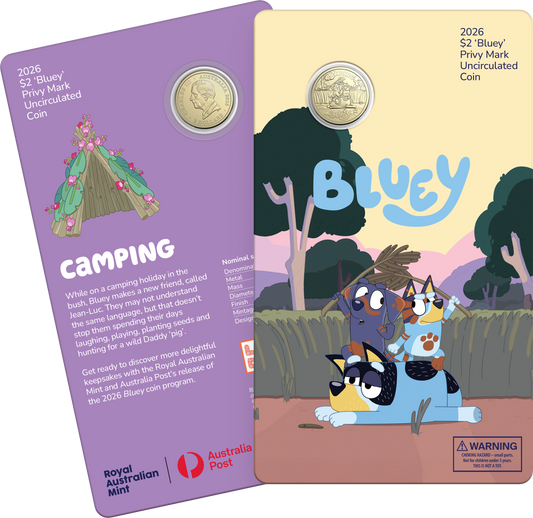 2026 $2 Bluey Camping Star Privy Mark Uncirculated Coin