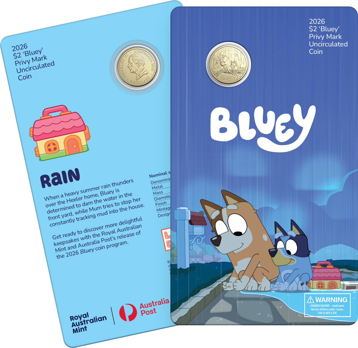 2026 $2 Bluey Rain Star Privy Mark Uncirculated Coin