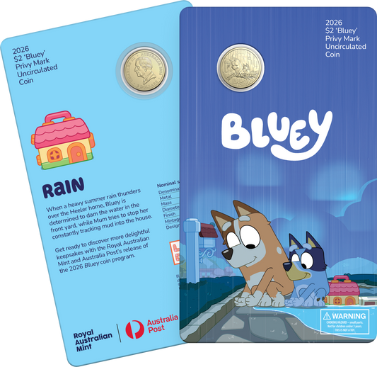 2026 $2 Bluey Rain Star Privy Mark Uncirculated Coin