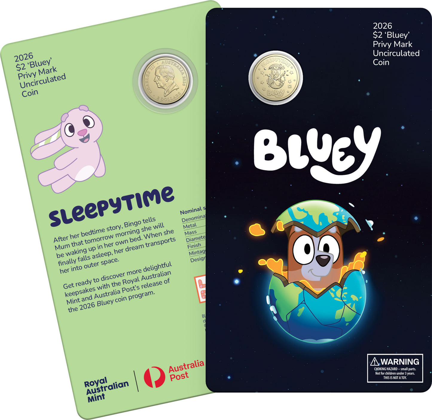 2026 $2 Bluey Sleepytime Star Privy Mark Uncirculated Coin