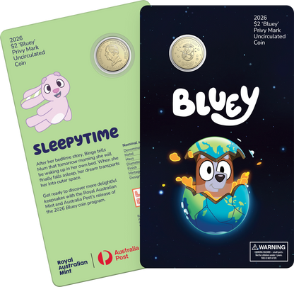 2026 $2 Bluey Sleepytime Star Privy Mark Uncirculated Coin