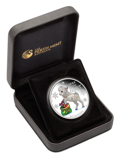 Tuvalu 2015 50c Lunar Baby Year of The Goat 1/2oz Silver Coloured Proof Coin