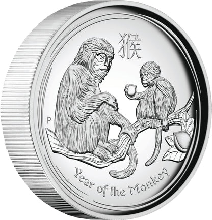 2016 $1 Lunar Year of The Monkey 1oz Silver High Relief Proof Coin