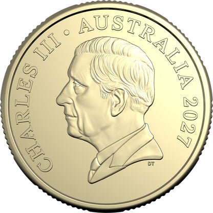 2027 $1 Bluey Cricket Coloured Uncirculated Coin