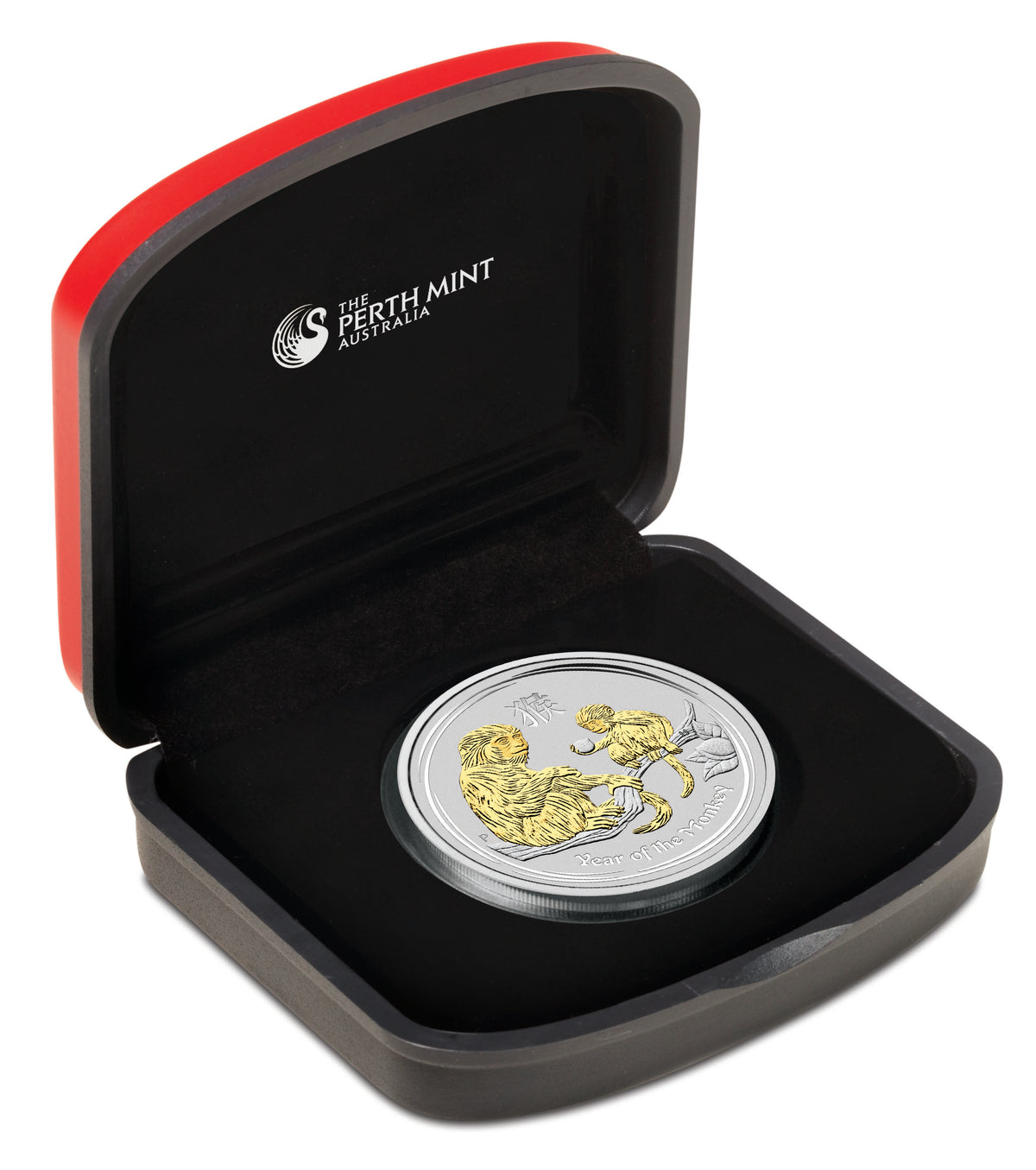 2016 $1 Lunar Year of The Monkey 1oz Silver Gilded Coin