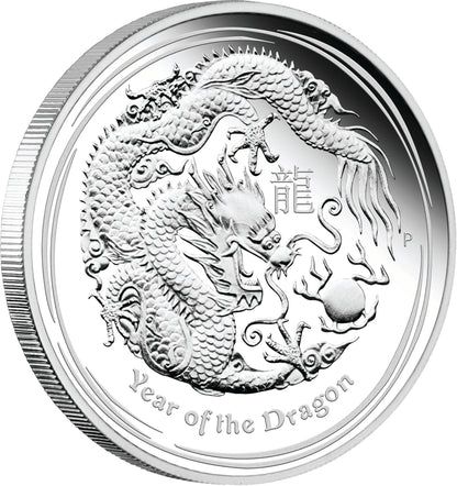 2012 $1 Lunar Year of The Dragon 1oz Silver Proof Coin