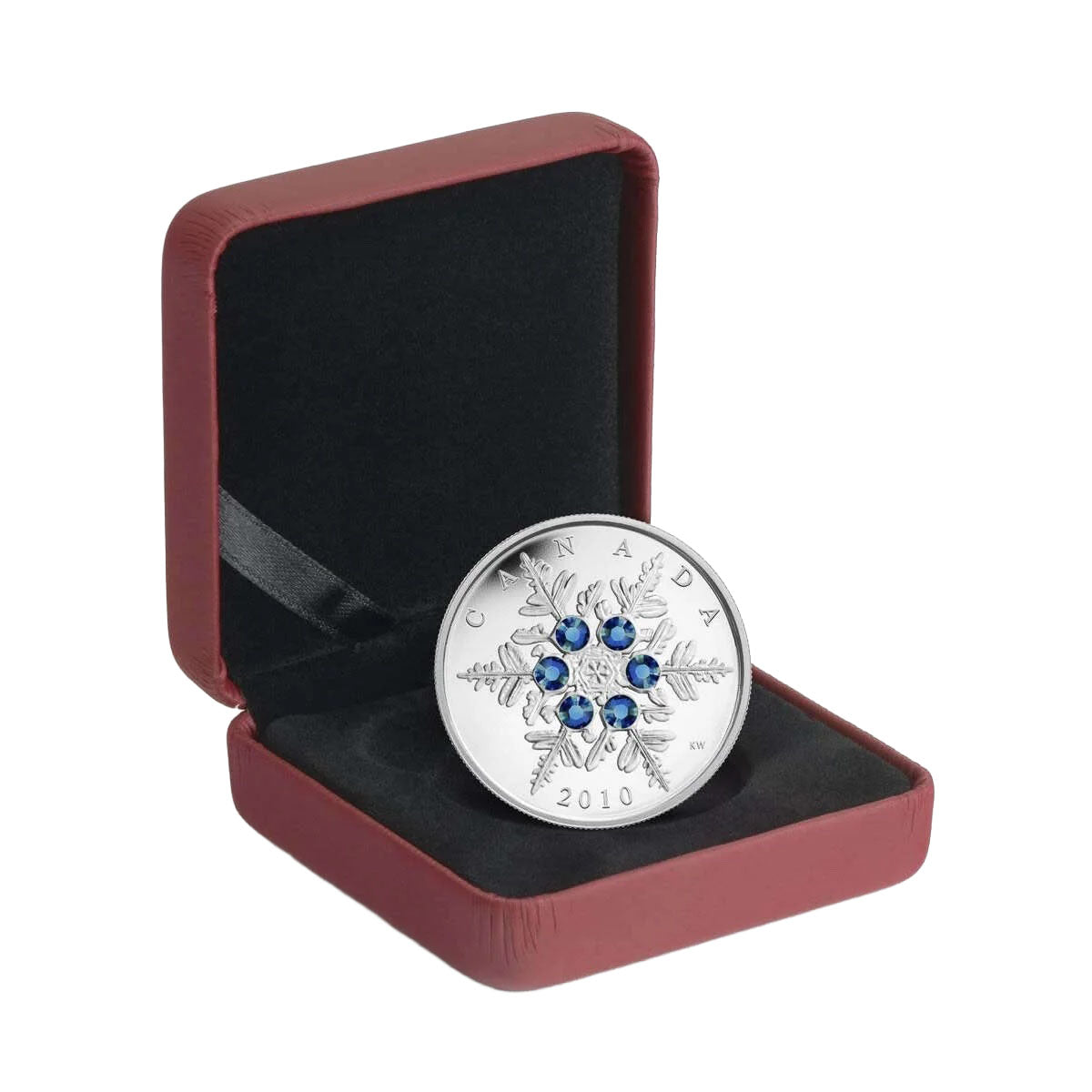 Canada 2010 $20 Crystal Snowflakes Blue 1oz Silver Proof Coin