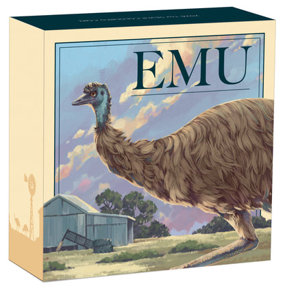 2026 $1 Australian Emu 1oz Silver Coloured Coin