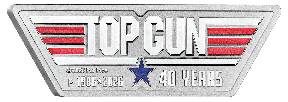 Tuvalu 2026 $1 Top Gun 40 Years 1oz Silver Coloured Shaped Coin