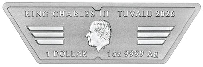 Tuvalu 2026 $1 Top Gun 40 Years 1oz Silver Coloured Shaped Coin