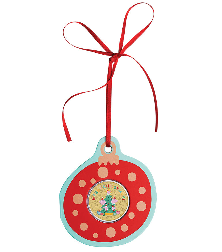 Tuvalu 2026 $1 Peppa Pig Merry Christmas Coloured Uncirculated Coin