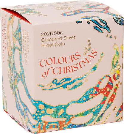 2026 50c Colours of Christmas Silver Coloured Proof Coin