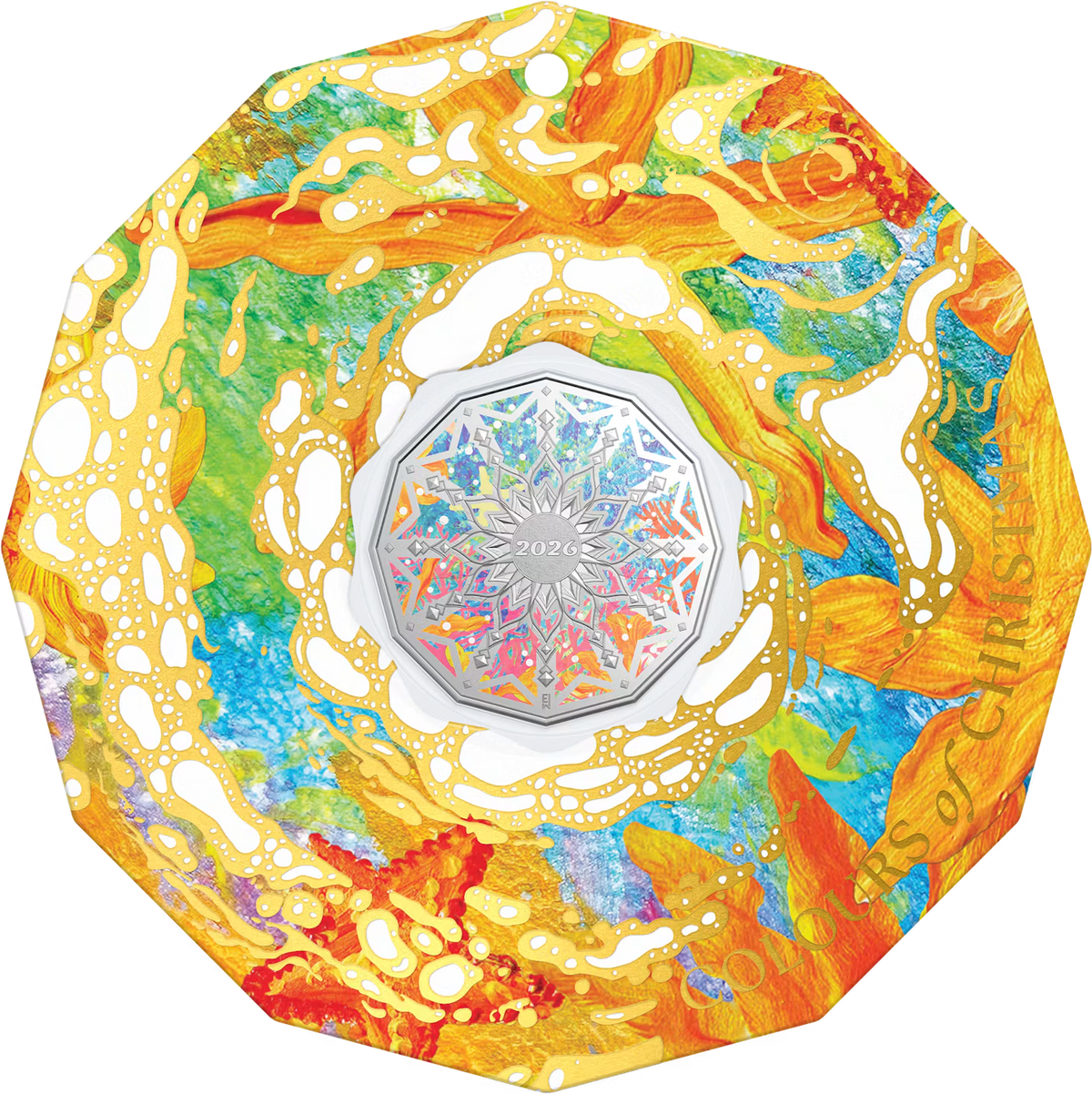 2026 50c Colours of Christmas Coloured Uncirculated Coin