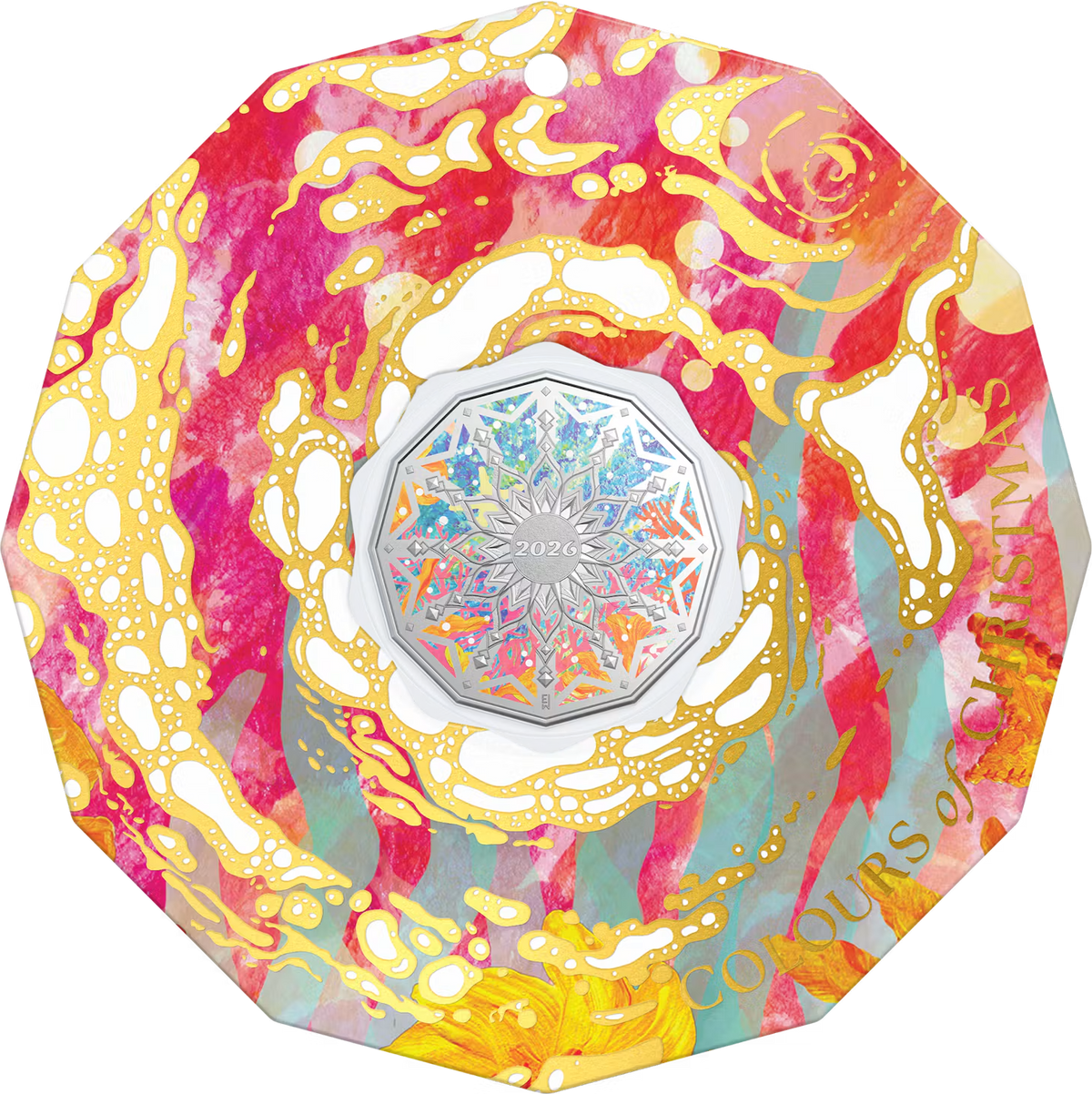 2026 50c Colours of Christmas Coloured Uncirculated Coin