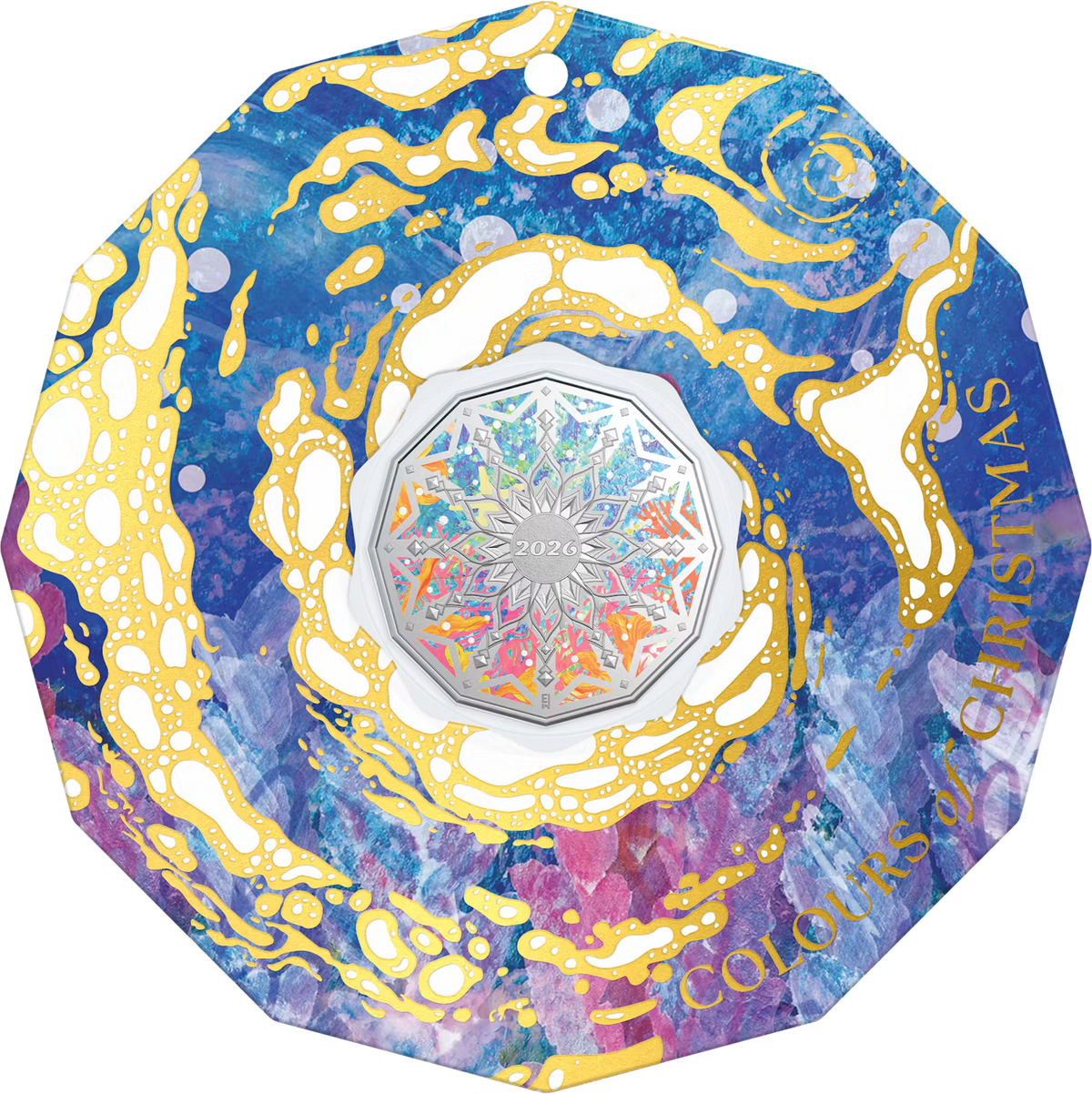 2026 50c Colours of Christmas Coloured Uncirculated Coin