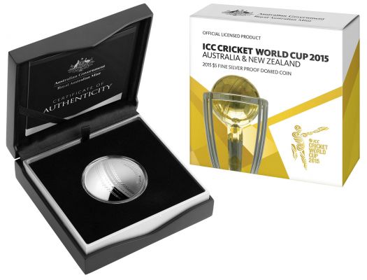 2015 $5 ICC Cricket World Cup 1oz Silver Proof Domed Coin