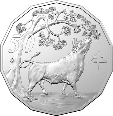 2021 50c Tetra Decagon Year of The Ox Uncirculated Coin