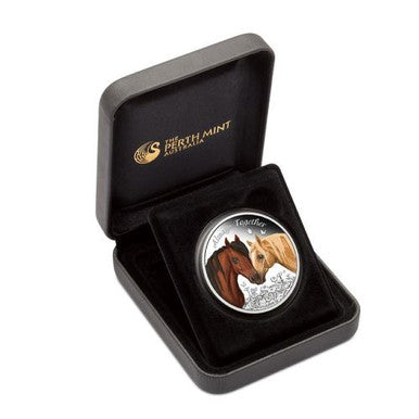 Tuvalu 2017 50c Always Together Horses 1/2oz Silver Coloured Proof Coin