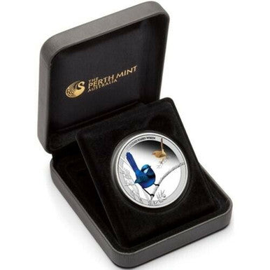 2013 50c Birds of Australia Splendid Fairy-Wren 1/2oz Silver Coloured Proof Coin