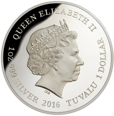 Tuvalu 2016 $1 Endangered and Extinct Southern Cassowary 1oz Silver Coloured Proof Coin