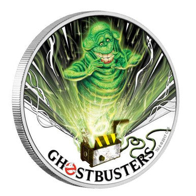 Tuvalu 2016 $1 Ghostbusters Slimer 1oz Silver Coloured Proof Coin