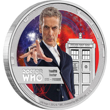 Niue 2015 $1 Doctor Who Twelfth Doctor 1/2oz Silver Coloured Proof Coin
