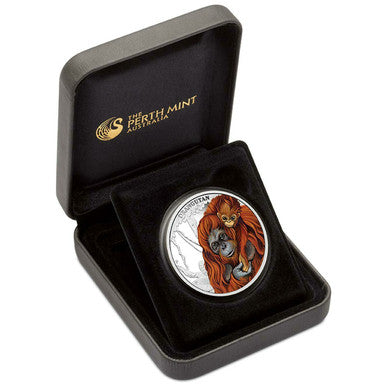 Tuvalu 2014 50c Mother's Love Orangutan 1/2oz Silver Coloured Proof Coin