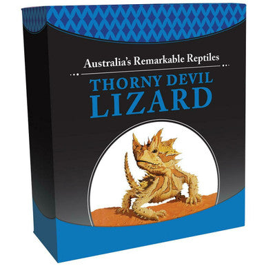 Tuvalu 2014 $1 Australia's Remarkable Reptile Thorny Devil Lizard 1oz Silver Coloured Proof Coin