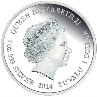Tuvalu 2014 $1 Australia's Remarkable Reptile Thorny Devil Lizard 1oz Silver Coloured Proof Coin