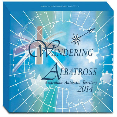 2014 $1 Australian Antarctic Territory Wandering Albatross 1oz Silver Coloured Proof Coin