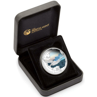 2014 $1 Australian Antarctic Territory Wandering Albatross 1oz Silver Coloured Proof Coin