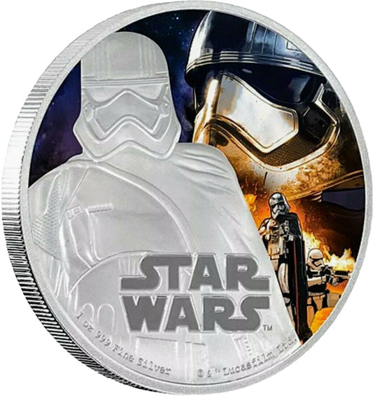 Niue 2016 $2 Star Wars Captain Phasma 1oz Silver Coloured Proof Coin