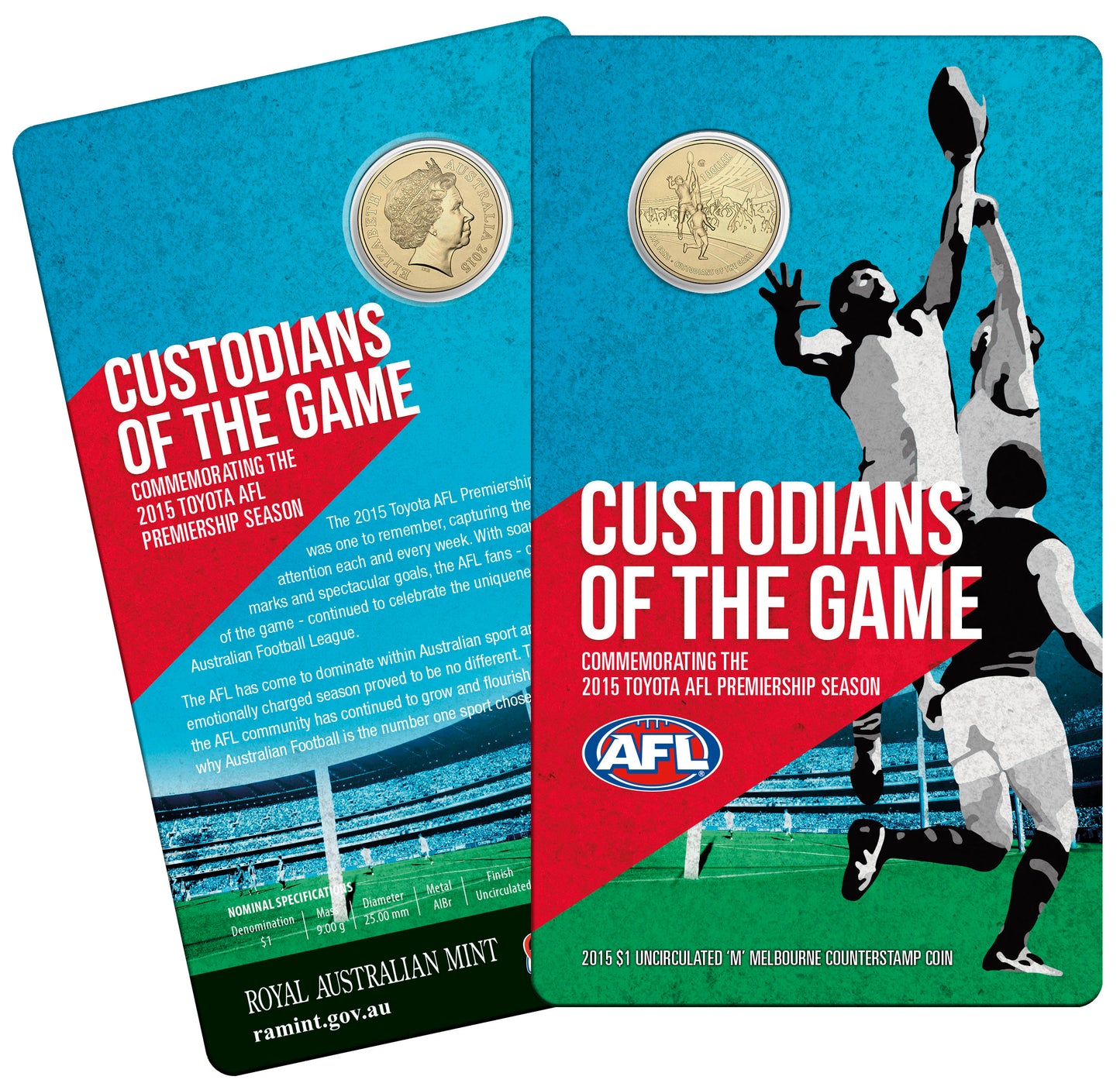 2015 $1 AFL Premiership 'M' Mintmark Uncirculated Coin