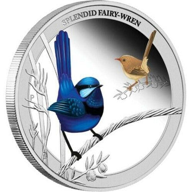 2013 50c Birds of Australia Splendid Fairy-Wren 1/2oz Silver Coloured Proof Coin