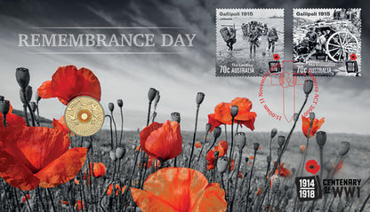 2015 $2 Remembrance Day Red Foil Limited Edition PNC
