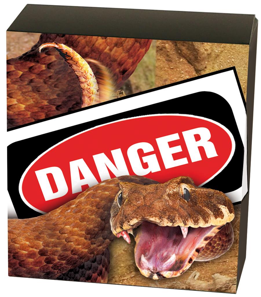 Tuvalu 2016 $1 Deadly and Dangerous Death Adder 1oz Silver Coloured Proof Coin