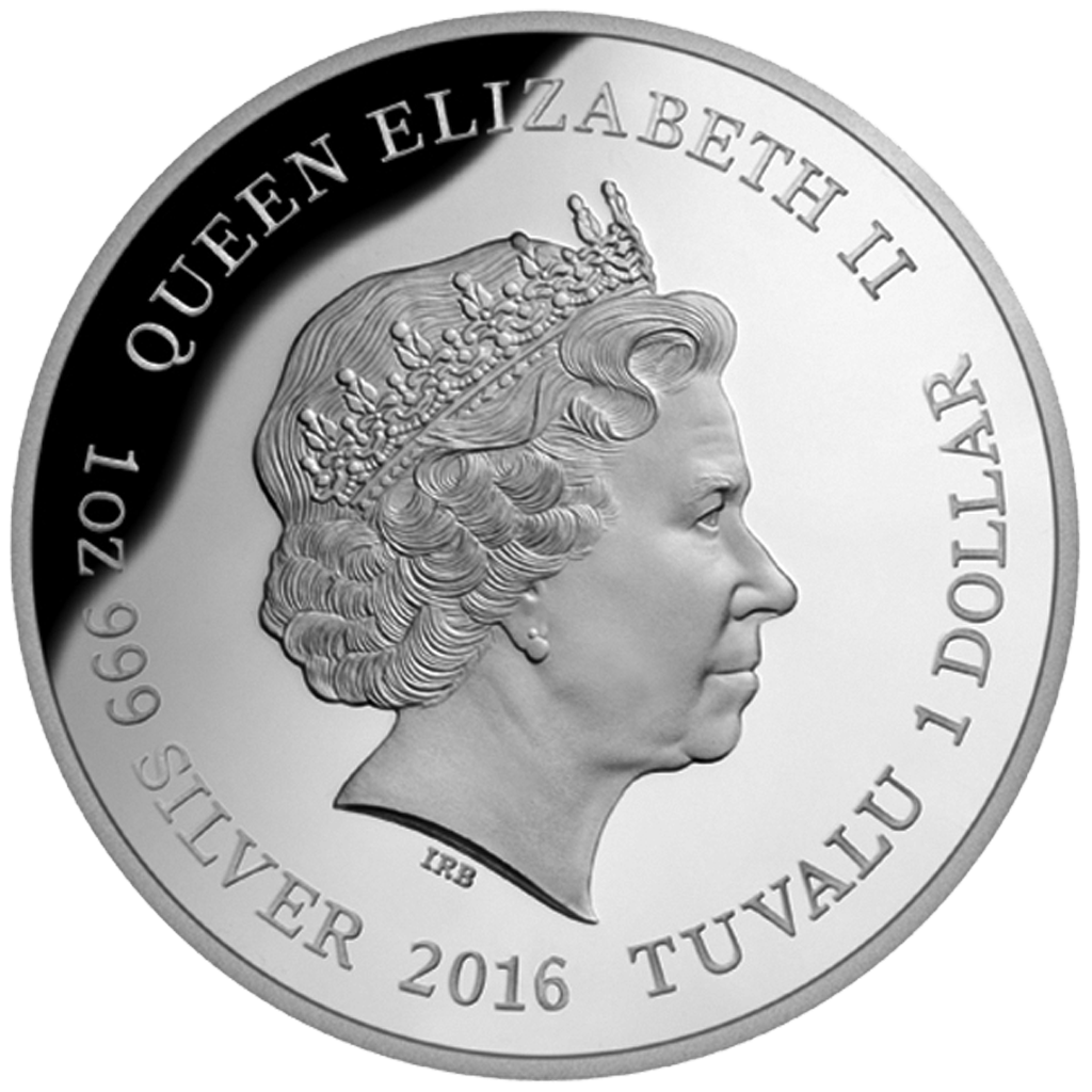Tuvalu 2016 $1 Australia's Remarkable Reptile Goanna 1oz Silver Coloured Proof Coin