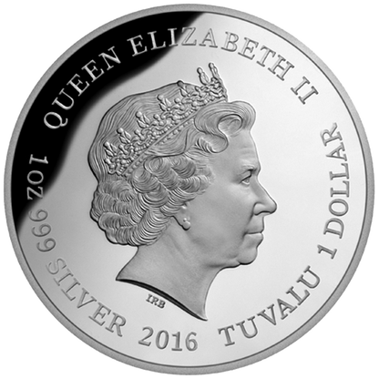 Tuvalu 2016 $1 Australia's Remarkable Reptile Goanna 1oz Silver Coloured Proof Coin