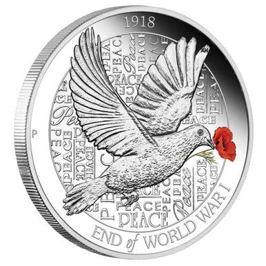 2018 $1 100th Anniversary End of World War I 1oz Silver Proof Coin