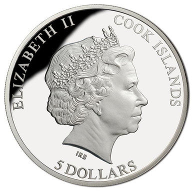 Cook Islands 2014 $5 World of Parrots Crimson Rosella Silver Coloured 3D Coin