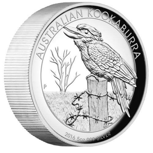 2016 $8 Australian Kookaburra 5oz Silver High Relief Proof Coin