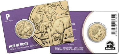 2017 $1 ANDA Perth Mob of Roos 'P' Privy Mark Uncirculated Coin