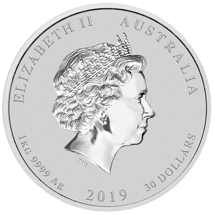 2019 $30 Year of the Pig Kilo Silver Gemstone Edition