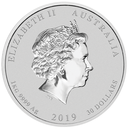 2019 $30 Year of the Pig Kilo Silver Gemstone Edition