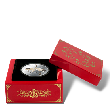 Niue 2013 $2 Feng Shui Cranes 1oz Silver Coloured Proof Coin