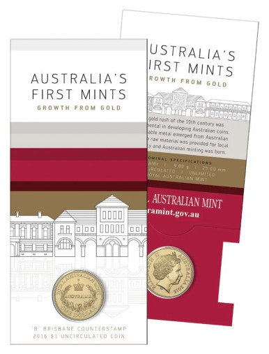 2016 $1 Australia's First Mints Growth From Gold 'B' Counterstamp Uncirculated Coin