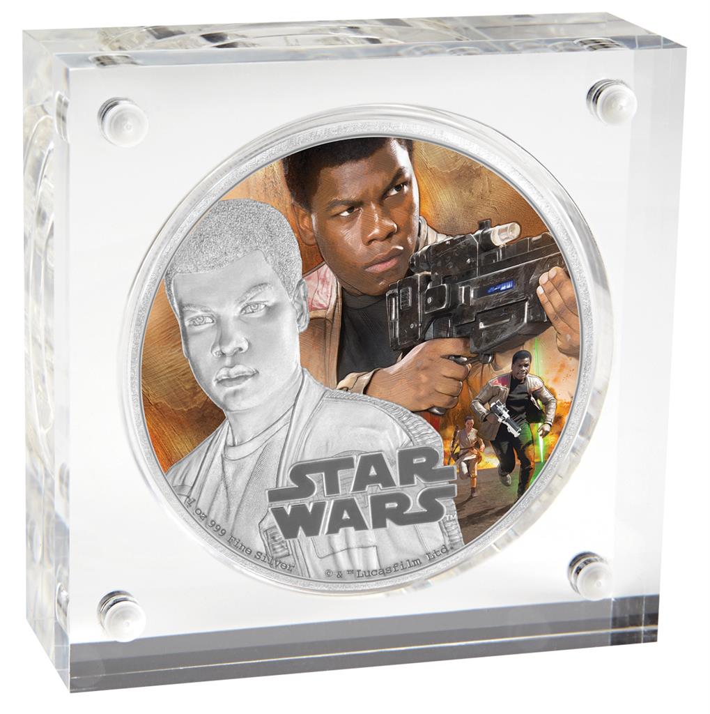 Niue 2016 $2 Star Wars Finn 1oz Silver Coloured Proof Coin