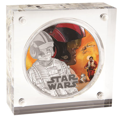Niue 2016 $2 Star Wars Poe Dameron 1oz Silver Coloured Proof Coin