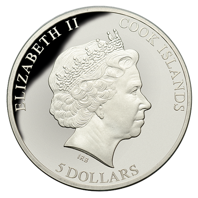 Cook Islands 2015 $5 World of Parrots Rainbow Lorikeet Silver Coloured 3D Coin